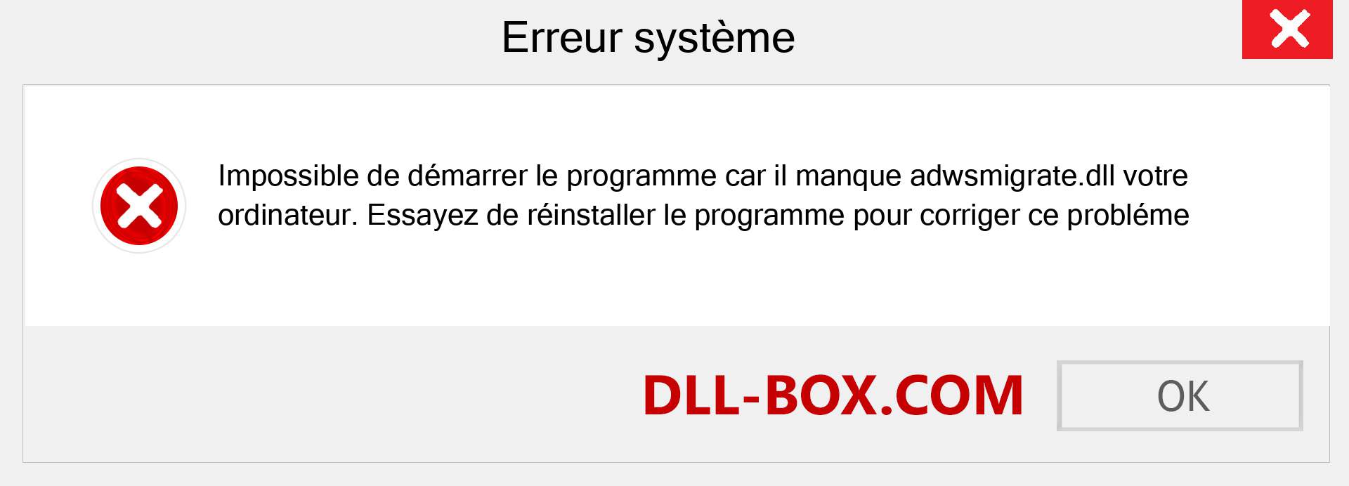 Le fichier adwsmigrate.dll est manquant ?. Télécharger pour Windows 7, 8, 10 - Correction de l'erreur manquante adwsmigrate dll sur Windows, photos, images